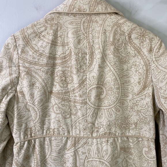 Vintage Maternity Paisley Floral Corduroy Button Front Long Blazer Jacket Lined - Picture 8 of 16